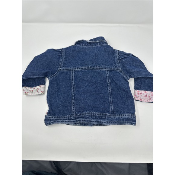 Vintage Cute Femme Denim Jean Jacket Toddler 18 Months Patchwork Floral - Picture 7 of 8